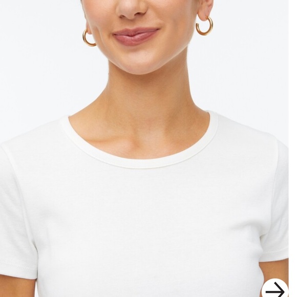 NWT J. CREW FINE RIB COTTON TEE IN GOLD, L - Picture 4 of 4